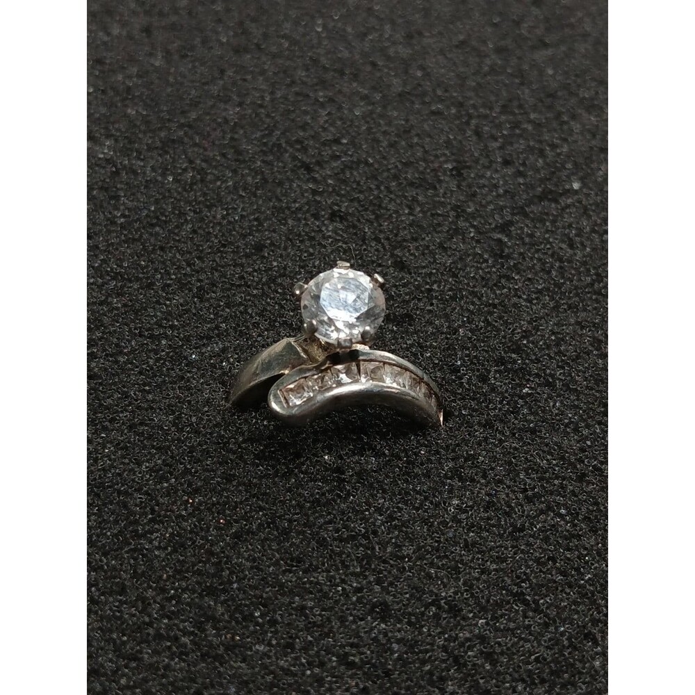 Sterling Silver 925 CZ Engagement Ring Size 5 Round Princess Cut
